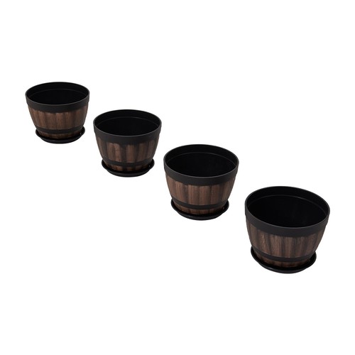 4pc vintage wood barrel effect - barrel,
