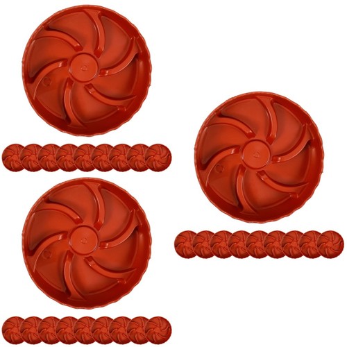 Set red plastic - red, plant