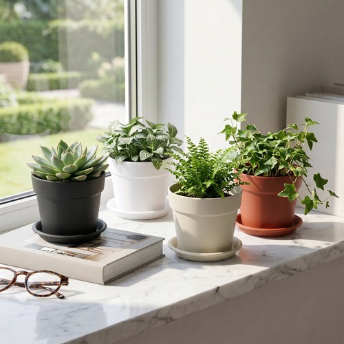 Plastic plant pots flower - plastic,
