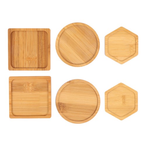 6pcs bamboo plants pot - pot, saucer