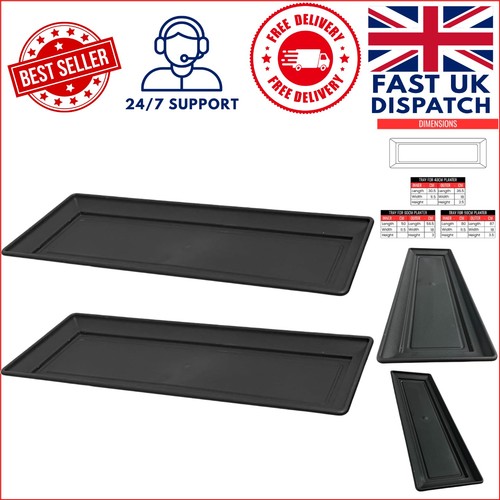 Set black planter trays - 2,